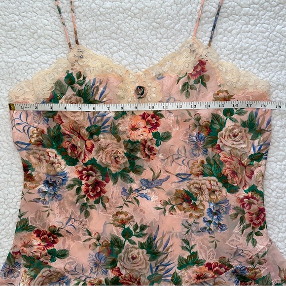 Vintage Gold Label Victoria’s Secret lace nightie nightgown slip floral pink L - Picture 7 of 9